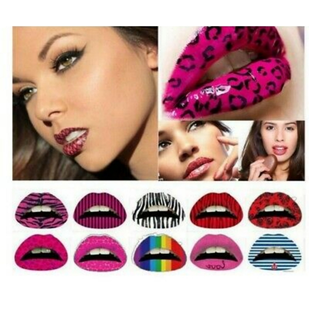 💋VIOLENT LIP'S DESIGNER LIP DECALS LEOPARD!!! - Picture 2 of 5